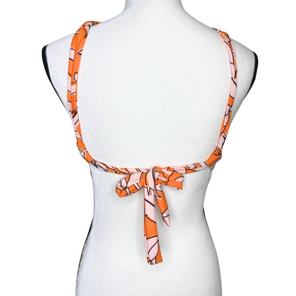 Kona Sol Target Tropical Floral Multiway Bralette Bikini Top Size Small Orange - Picture 9 of 9